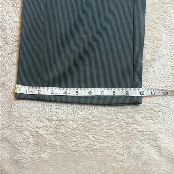 NWOT Spyder Green Gray Pinstriped Casual Wide Leg Pants Elasticized Waist sz M - Picture 6 of 9